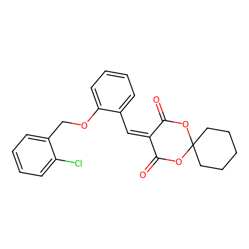 3-(2-((2-Chlorobenzyl)oxy)benzylidene)-1,5-dioxaspiro[5.5]undecane-2,4-dione structure