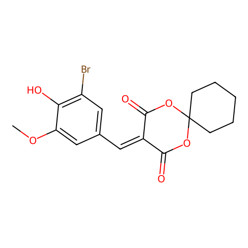 3-(3-Bromo-4-hydroxy-5-methoxybenzylidene)-1,5-dioxaspiro[5.5]undecane-2,4-dione structure