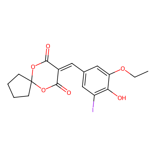 8-(3-Ethoxy-4-hydroxy-5-iodobenzylidene)-6,10-dioxaspiro[4.5]decane-7,9-dione structure