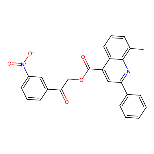 2-(3-Nitrophenyl)-2-oxoethyl 8-methyl-2-phenylquinoline-4-carboxylate structure
