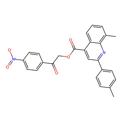 2-(4-Nitrophenyl)-2-oxoethyl 8-methyl-2-(4-methylphenyl)quinoline-4-carboxylate structure