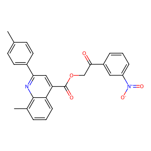 2-(3-Nitrophenyl)-2-oxoethyl 8-methyl-2-(4-methylphenyl)quinoline-4-carboxylate structure