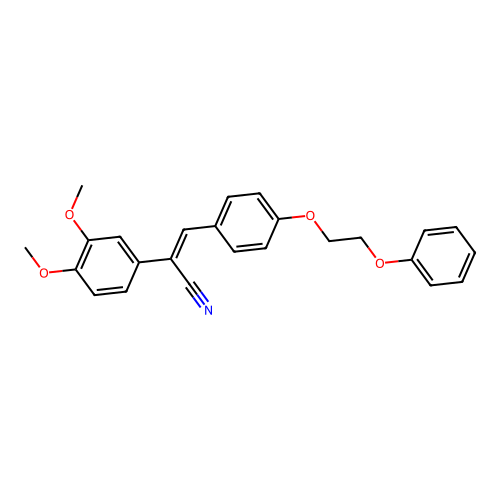 (2Z)-2-(3,4-dimethoxyphenyl)-3-[4-(2-phenoxyethoxy)phenyl]prop-2-enenitrile structure