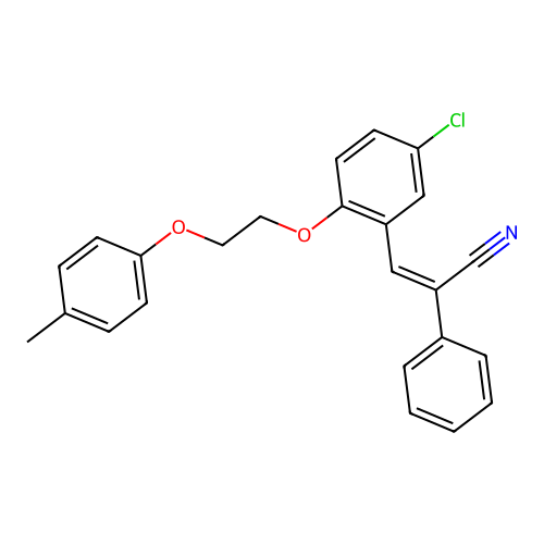 3-(5-Chloro-2-(2-(p-tolyloxy)ethoxy)phenyl)-2-phenylacrylonitrile structure