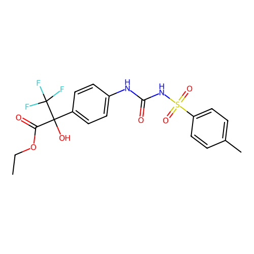 ethyl 3,3,3-trifluoro-2-hydroxy-2-(4-(3-tosylureido)phenyl)propanoate structure