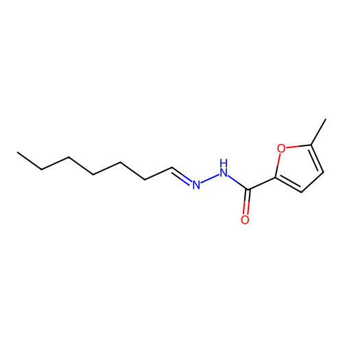 N-(heptylideneamino)-5-methylfuran-2-carboxamide structure