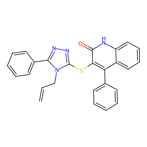 3-[(4-ALLYL-5-PHENYL-4H-1,2,4-TRIAZOL-3-YL)SULFANYL]-4-PHENYL-2-QUINOLINOL structure