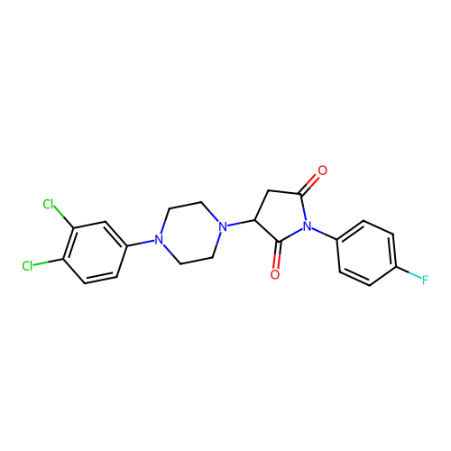 3-[4-(3,4-Dichlorophenyl)piperazin-1-yl]-1-(4-fluorophenyl)pyrrolidine-2,5-dione structure