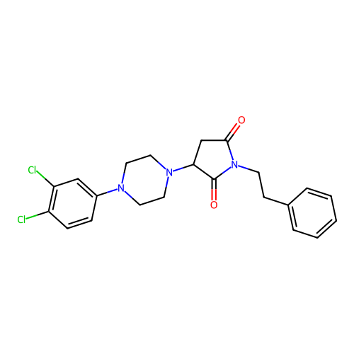 3-[4-(3,4-Dichlorophenyl)piperazin-1-yl]-1-(2-phenylethyl)pyrrolidine-2,5-dione structure