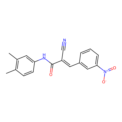 2-cyano-N-(3,4-dimethylphenyl)-3-(3-nitrophenyl)prop-2-enamide structure