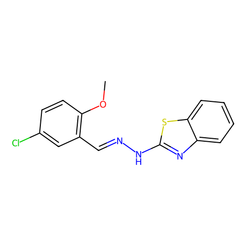 N-[(5-chloro-2-methoxyphenyl)methylideneamino]-1,3-benzothiazol-2-amine structure