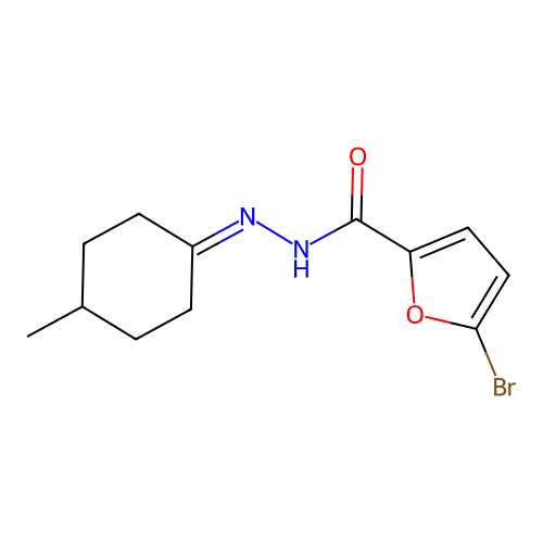 5-bromo-N'-(4-methylcyclohexylidene)furan-2-carbohydrazide structure