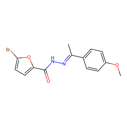 5-bromo-N-[1-(4-methoxyphenyl)ethylideneamino]furan-2-carboxamide structure