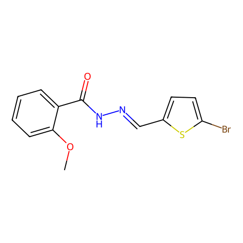 N-[(5-bromothiophen-2-yl)methylideneamino]-2-methoxybenzamide structure