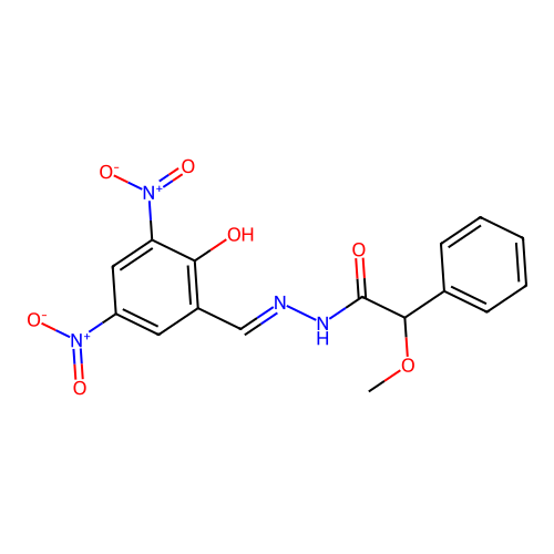 N'-[(2-Hydroxy-3,5-dinitrophenyl)methylidene]-2-methoxy-2-phenylacetohydrazide structure