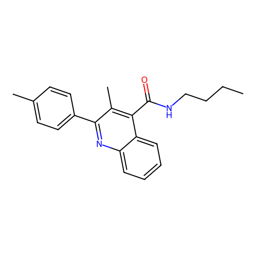N-butyl-3-methyl-2-(4-methylphenyl)-4-quinolinecarboxamide structure