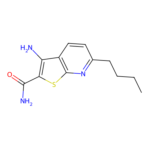 3-Amino-6-butylthieno[2,3-b]pyridine-2-carboxamide structure