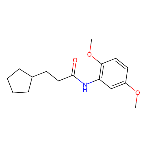 3-cyclopentyl-N-(2,5-dimethoxyphenyl)propanamide structure