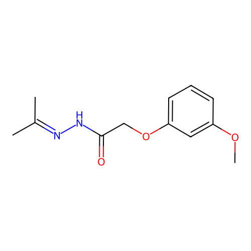 2-(3-methoxyphenoxy)-N'-(1-methylethylidene)acetohydrazide structure