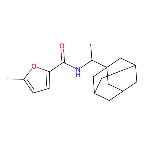 N-[1-(1-adamantyl)ethyl]-5-methyl-2-furamide structure