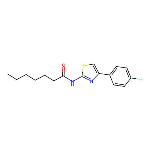 N-[4-(4-fluorophenyl)-1,3-thiazol-2-yl]heptanamide structure