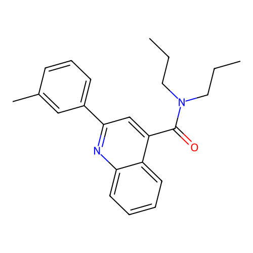 2-(3-methylphenyl)-N,N-dipropyl-4-quinolinecarboxamide structure