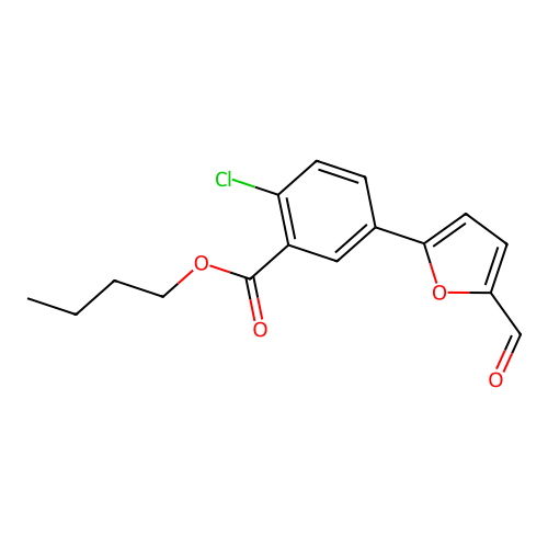 Butyl 2-chloro-5-(5-formyl-2-furyl)benzoate structure