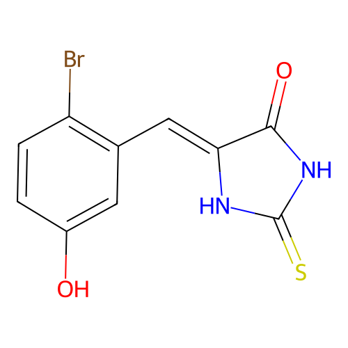 5-[(2-Bromo-5-hydroxyphenyl)methylidene]-2-sulfanylideneimidazolidin-4-one structure