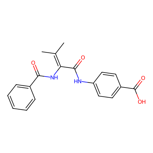 4-{[2-(Benzoylamino)-3-methyl-2-butenoyl]amino}benzoic acid structure