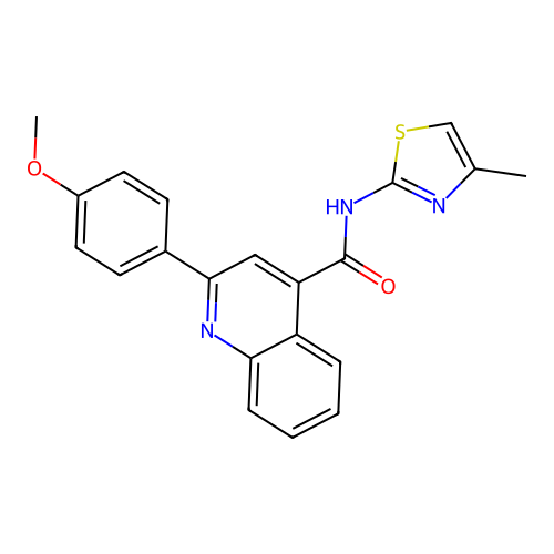 2-(4-methoxyphenyl)-N-(4-methyl-1,3-thiazol-2-yl)quinoline-4-carboxamide structure