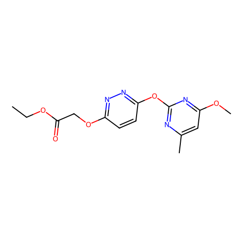 Ethyl ({6-[(4-methoxy-6-methylpyrimidin-2-yl)oxy]pyridazin-3-yl}oxy)acetate structure