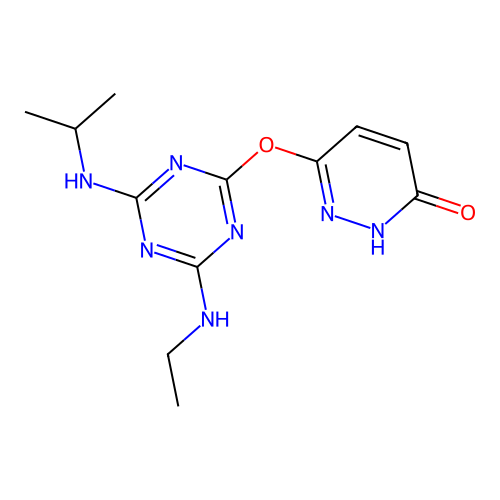 6-{[4-(Ethylamino)-6-(propan-2-ylamino)-1,3,5-triazin-2-yl]oxy}pyridazin-3-ol structure
