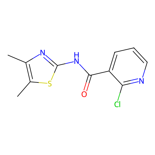 2-chloro-N-(4,5-dimethyl-1,3-thiazol-2-yl)nicotinamide structure