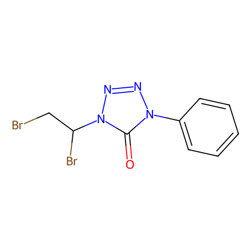 1-(1,2-dibromoethyl)-4-phenyl-1,4-dihydro-5H-tetraazol-5-one structure