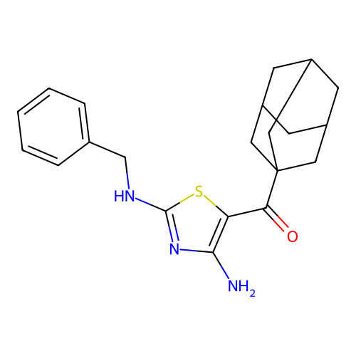 1-Adamantyl[4-amino-2-(benzylamino)-1,3-thiazol-5-yl]methanone structure