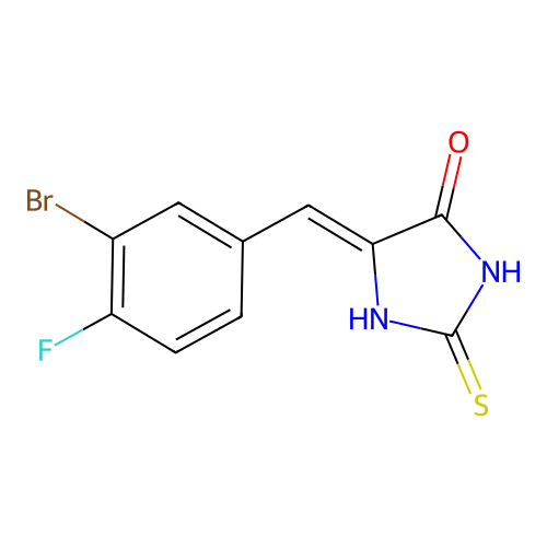 5-[(3-Bromo-4-fluorophenyl)methylidene]-2-sulfanylideneimidazolidin-4-one structure