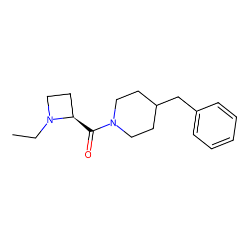 (4-benzylpiperidin-1-yl)-[(2S)-1-ethylazetidin-2-yl]methanone structure