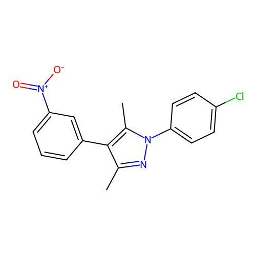 1-(4-Chlorophenyl)-3,5-dimethyl-4-(3-nitrophenyl)pyrazole structure