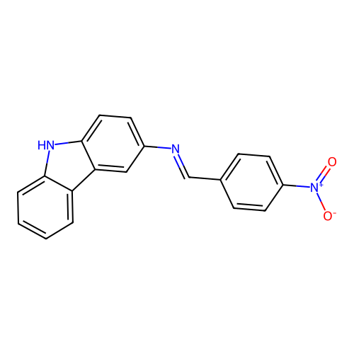 N-(4-Nitrobenzylidene)-9H-carbazol-3-amine structure