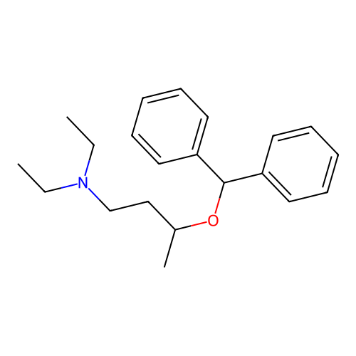 3-benzhydryloxy-N,N-diethylbutan-1-amine structure
