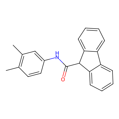 N-(3,4-dimethylphenyl)-9H-fluorene-9-carboxamide structure
