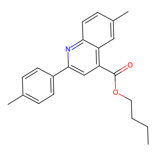 Butyl 6-methyl-2-(4-methylphenyl)quinoline-4-carboxylate structure