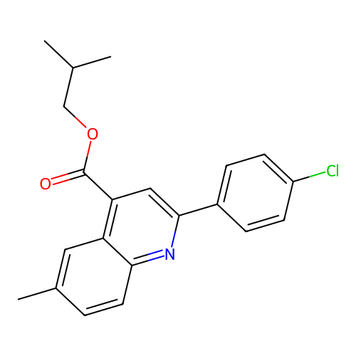 2-Methylpropyl 2-(4-chlorophenyl)-6-methylquinoline-4-carboxylate structure