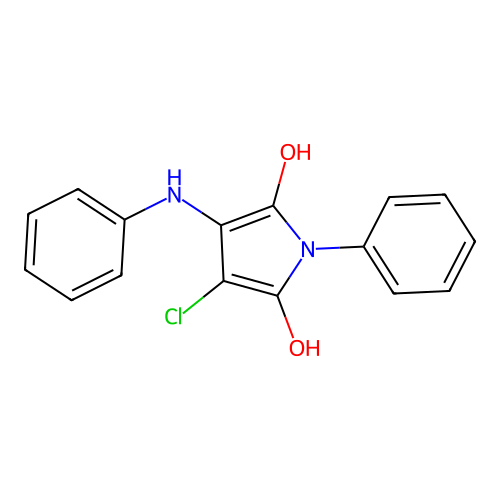 3-chloro-1-phenyl-4-(phenylamino)-1H-pyrrole-2,5-diol structure