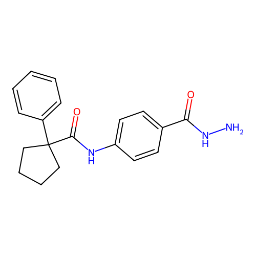 N-[4-(hydrazinylcarbonyl)phenyl]-1-phenylcyclopentanecarboxamide structure