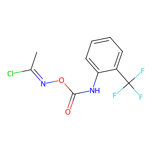 (1E)-N-({[2-(trifluoromethyl)phenyl]carbamoyl}oxy)ethanimidoyl chloride structure