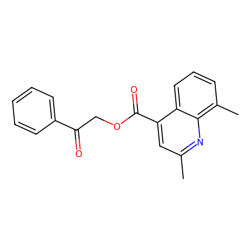 2-Oxo-2-phenylethyl 2,8-dimethylquinoline-4-carboxylate structure