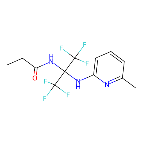 N-{1,1,1,3,3,3-hexafluoro-2-[(6-methylpyridin-2-yl)amino]propan-2-yl}propanamide structure