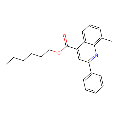 Hexyl 8-methyl-2-phenylquinoline-4-carboxylate structure