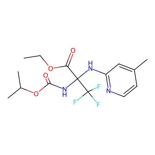 ethyl 3,3,3-trifluoro-2-[(4-methylpyridin-2-yl)amino]-N-[(propan-2-yloxy)carbonyl]alaninate structure